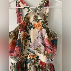 Lulus lilja cream floral print maxi dress size small